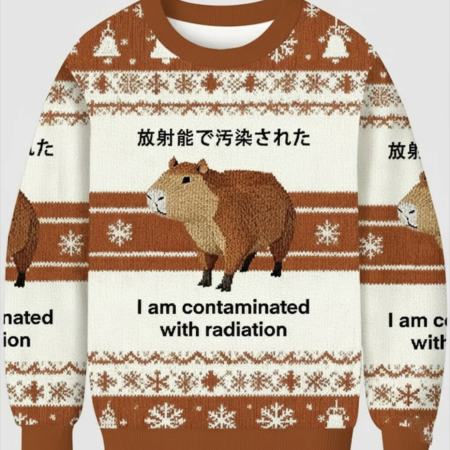 2025 Capybara I Am Contaminated With Radiation Ugly Sweater theclothingtribe