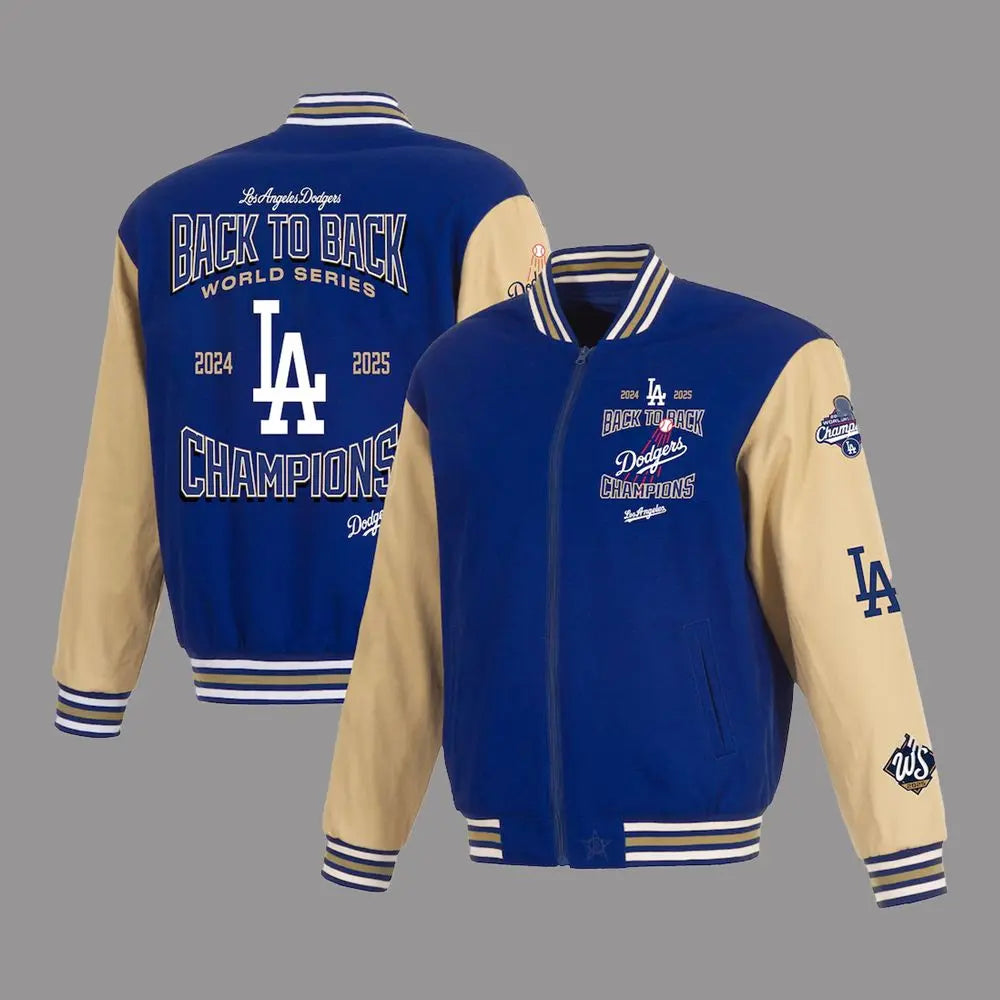 LA Dodgers Back To Back World Series Champions 2024 2025 Jacket theclothingtribe