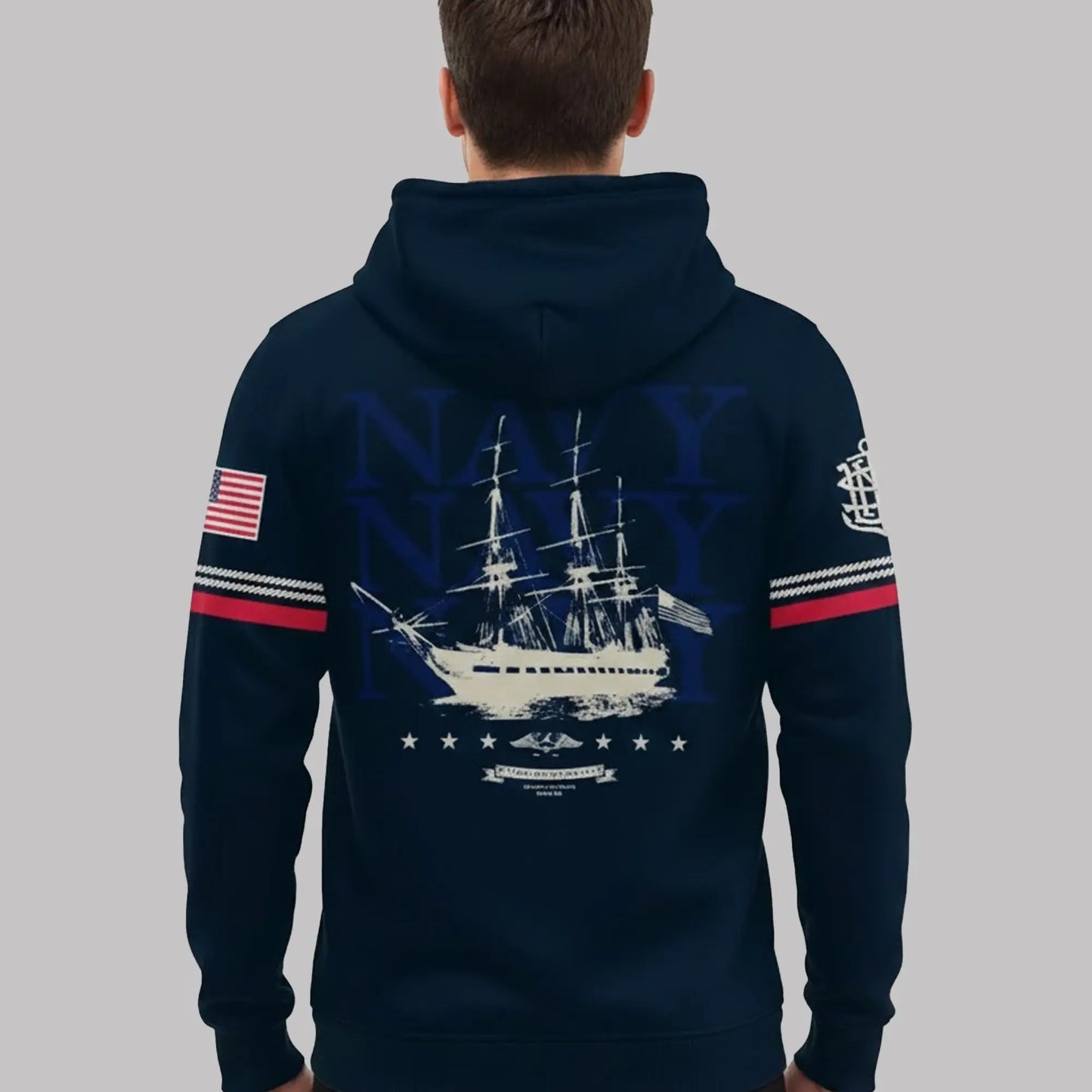 2025 Navy Midshipmen Champions 250th Anniversary Uniform Sideline Hoodie