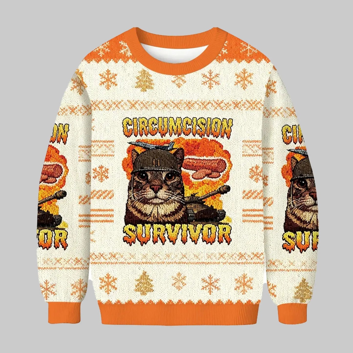 2025 Cat Circumcision Survivor Ugly Sweater theclothingtribe
