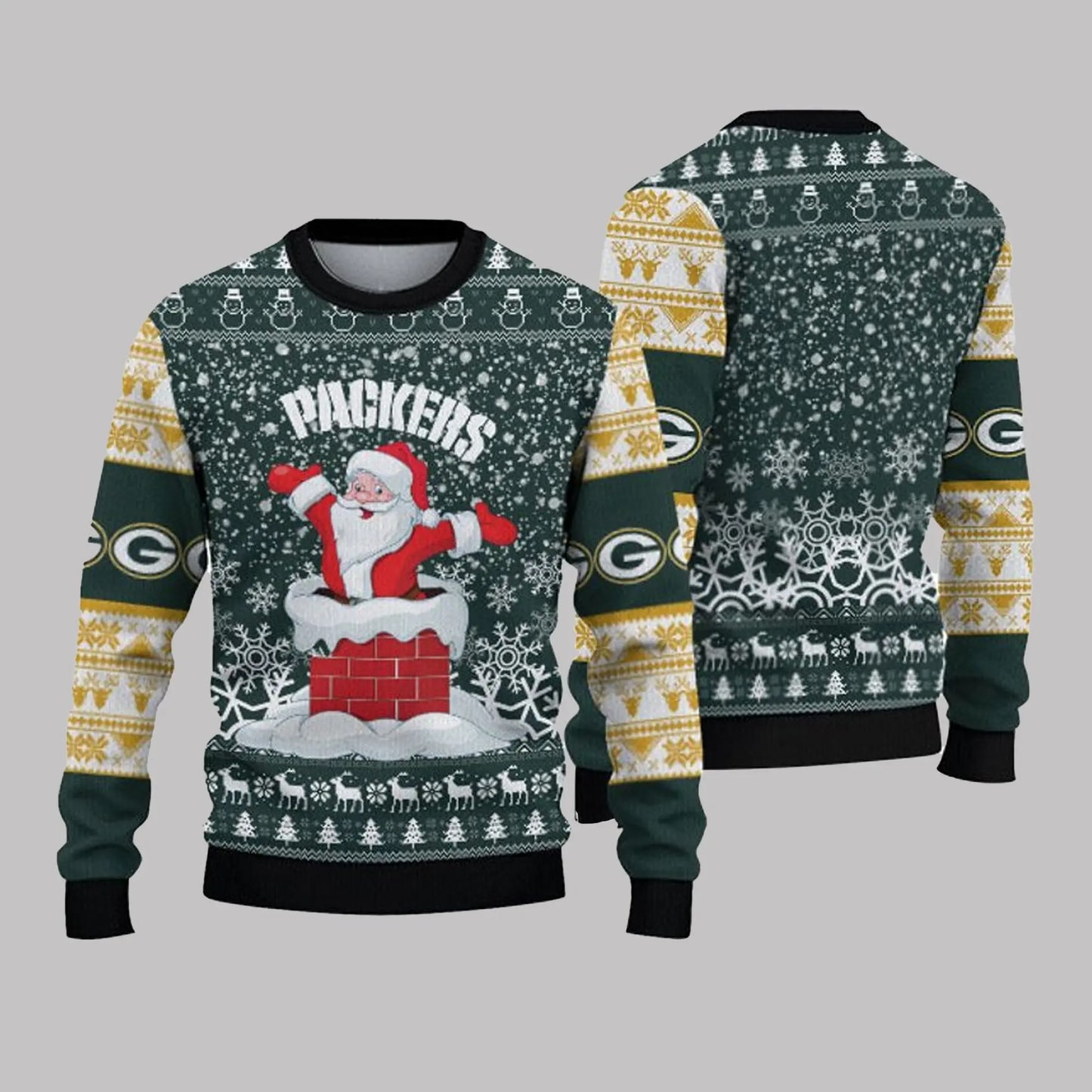 2025 Green Bay Packers Snow Santa Ugly Sweater theclothingtribe
