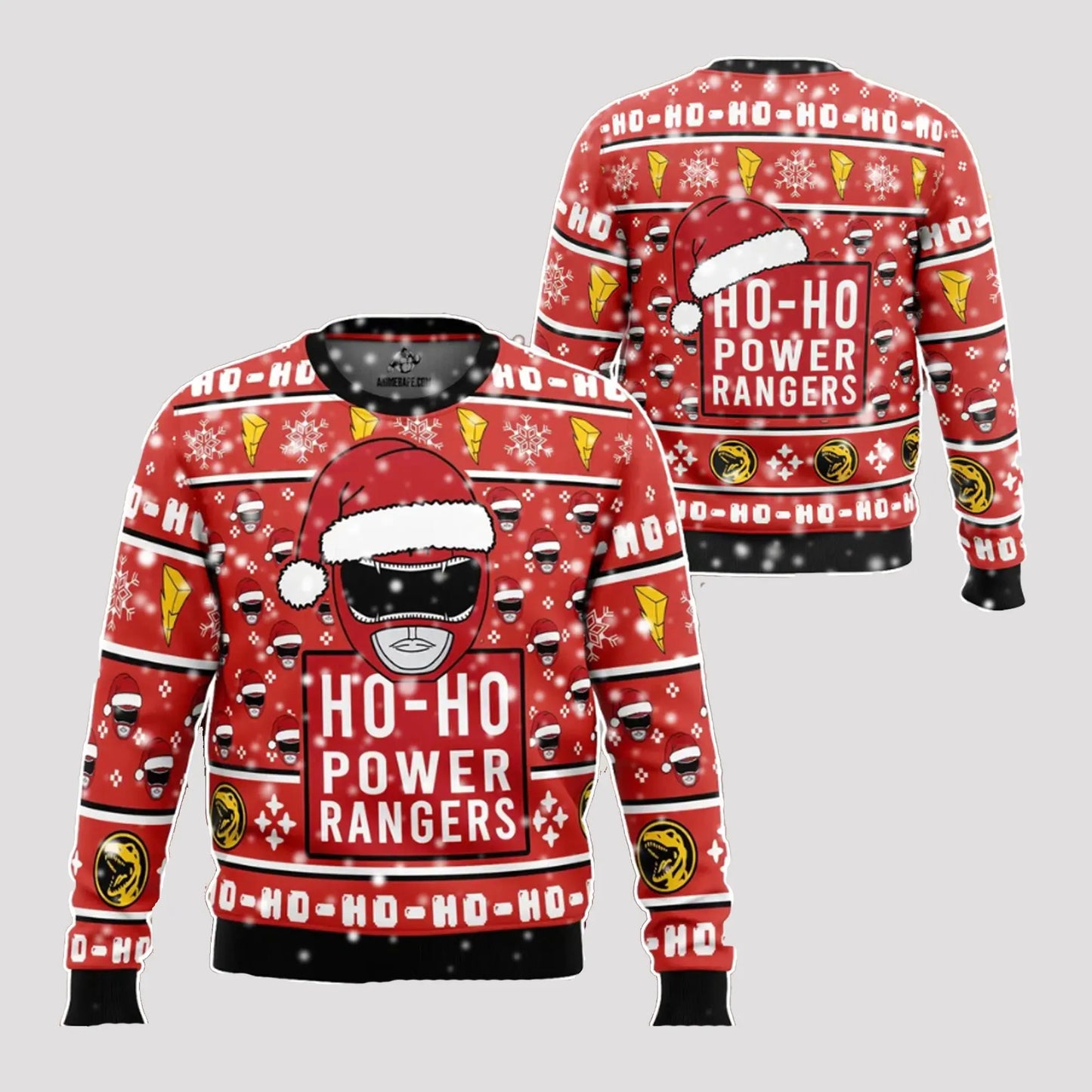 2025 Ho Ho Power Rangers Ugly Sweater theclothingtribe