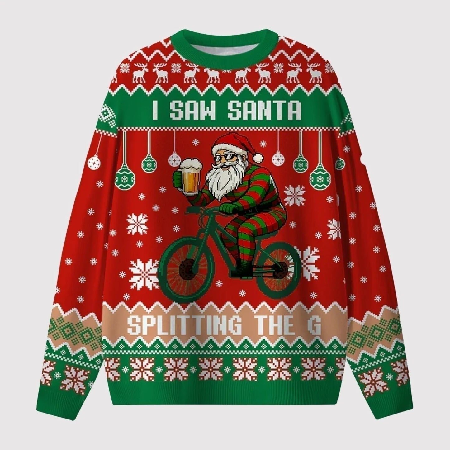 2025 I Saw Santa Splitting The G Ugly Sweater theclothingtribe