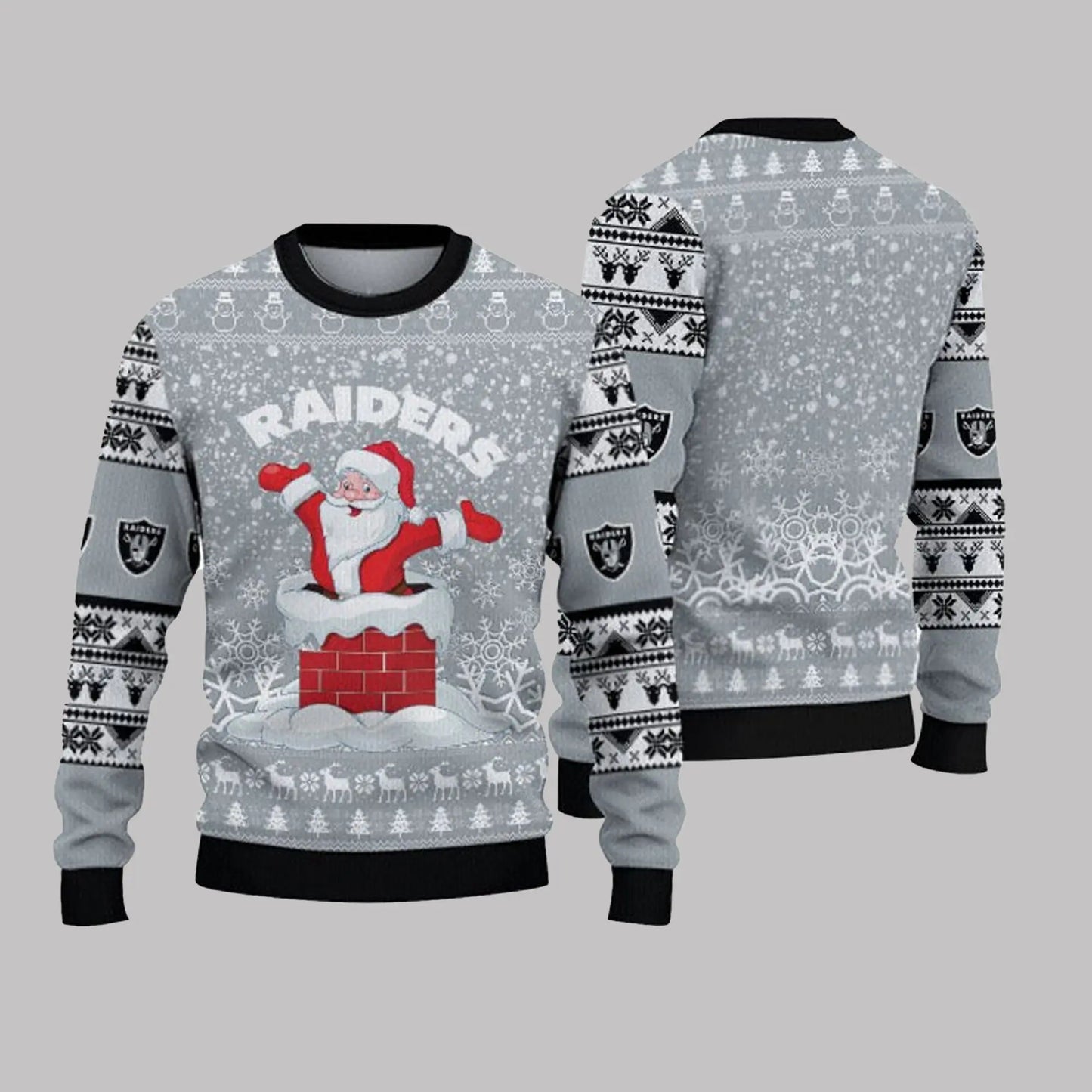 2025 Las Vegas Raiders Snow Santa Ugly Sweater theclothingtribe