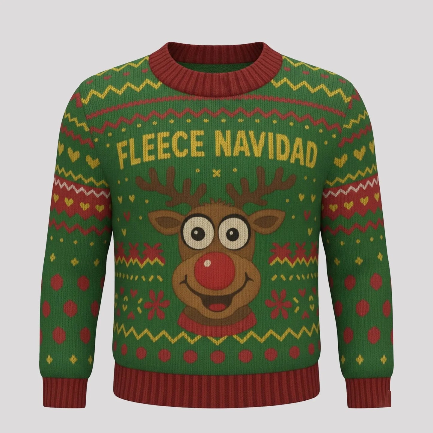 2025 Reindeer Fleece Navidad Ugly Sweater theclothingtribe