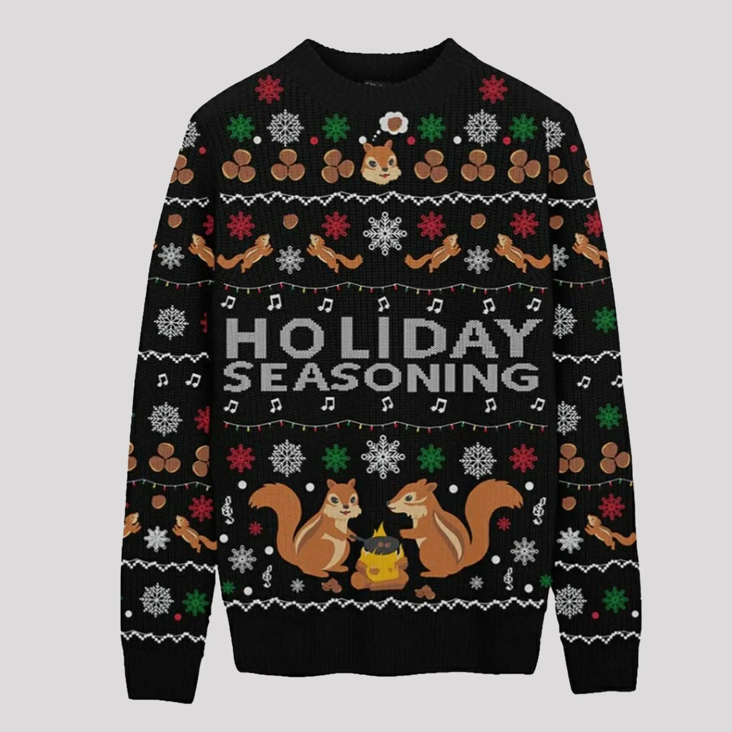 2025 Squirrel Holiday Seasoning Ugly Sweater theclothingtribe