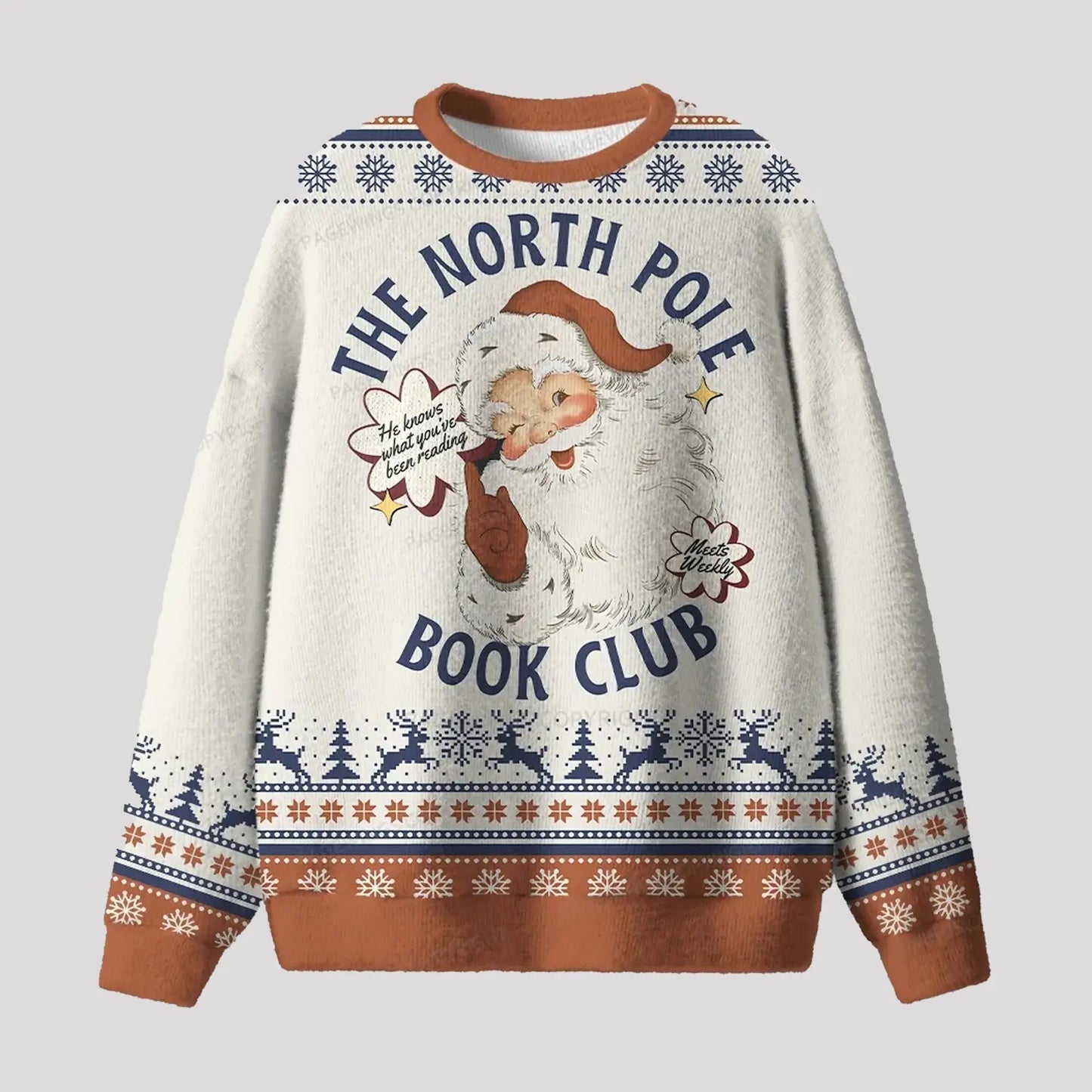 2025 The North Pole Book Club Ugly Sweater theclothingtribe