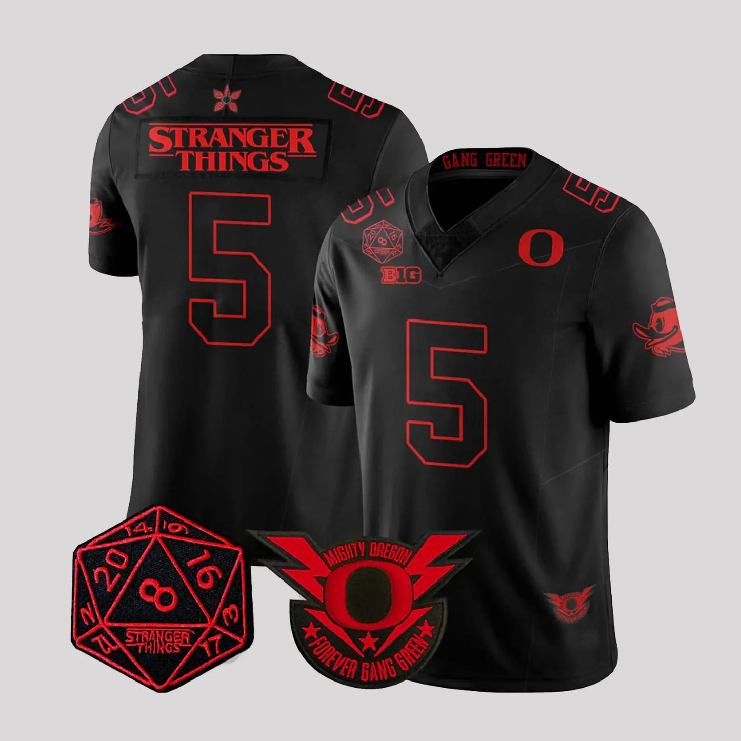 2026 ORE Stranger Things Mighty Oregon Forever Gang Green Jersey theclothingtribe