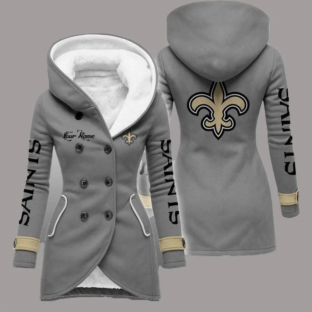 2025 Saints Long Hooded Fleece Jacket theclothingtribe