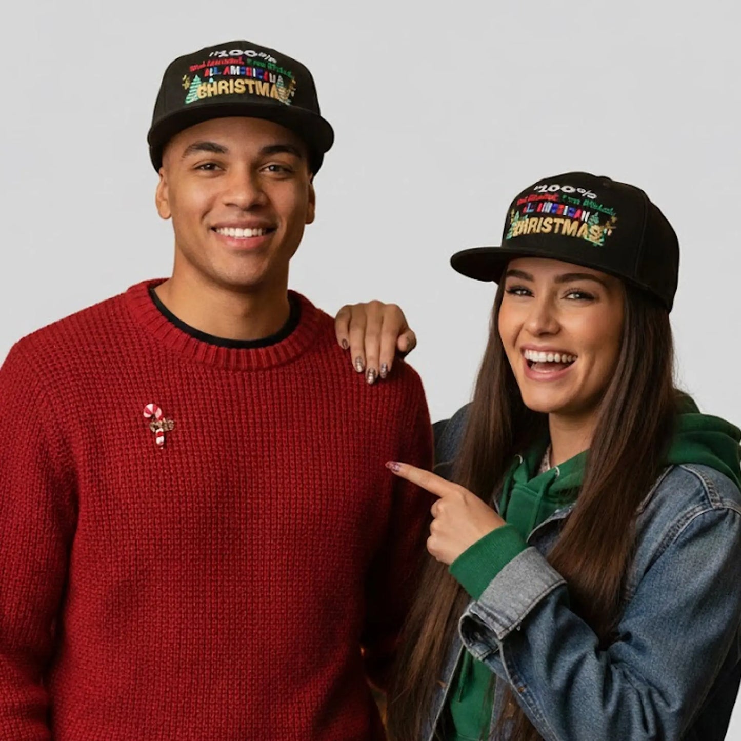 2026 Red Blooded Two Fisted All American Christmas Hat theclothingtribe