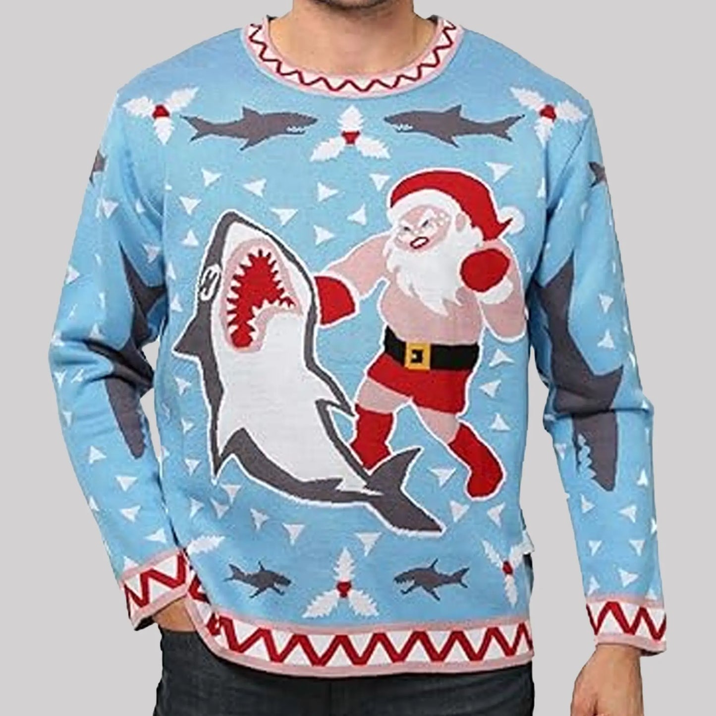 2026 Santa Shark Ugly Christmas Sweater theclothingtribe