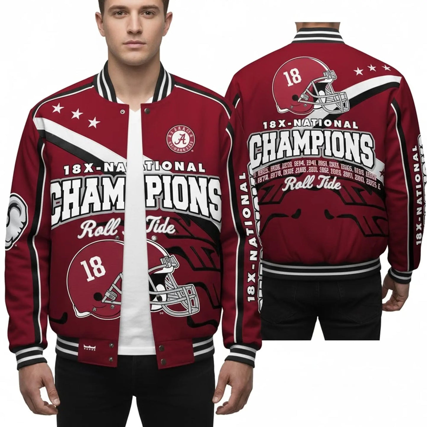 Alabama Crimson Tide 18X National Champions Commemorative Roll Tide Jacket theclothingtribe