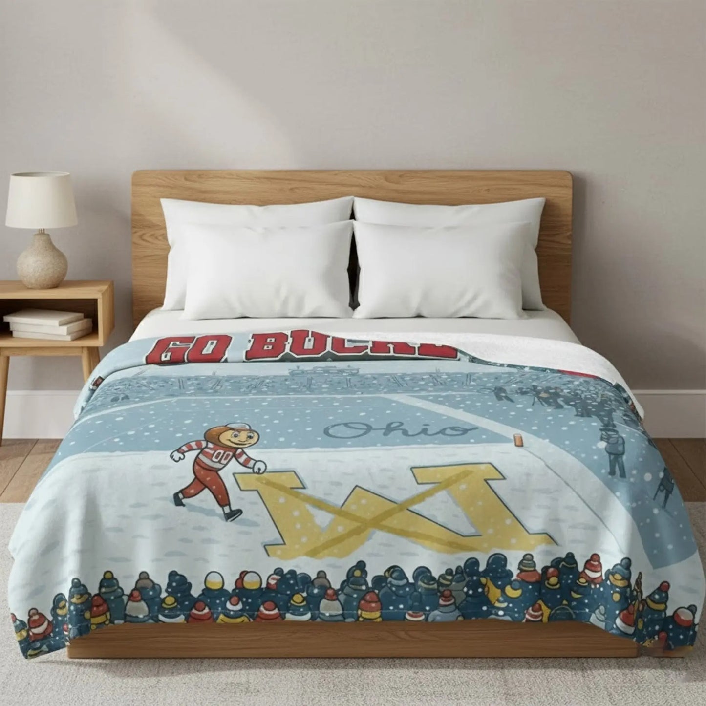 Brutus Go Buckeyes Ohio Snow Blanket