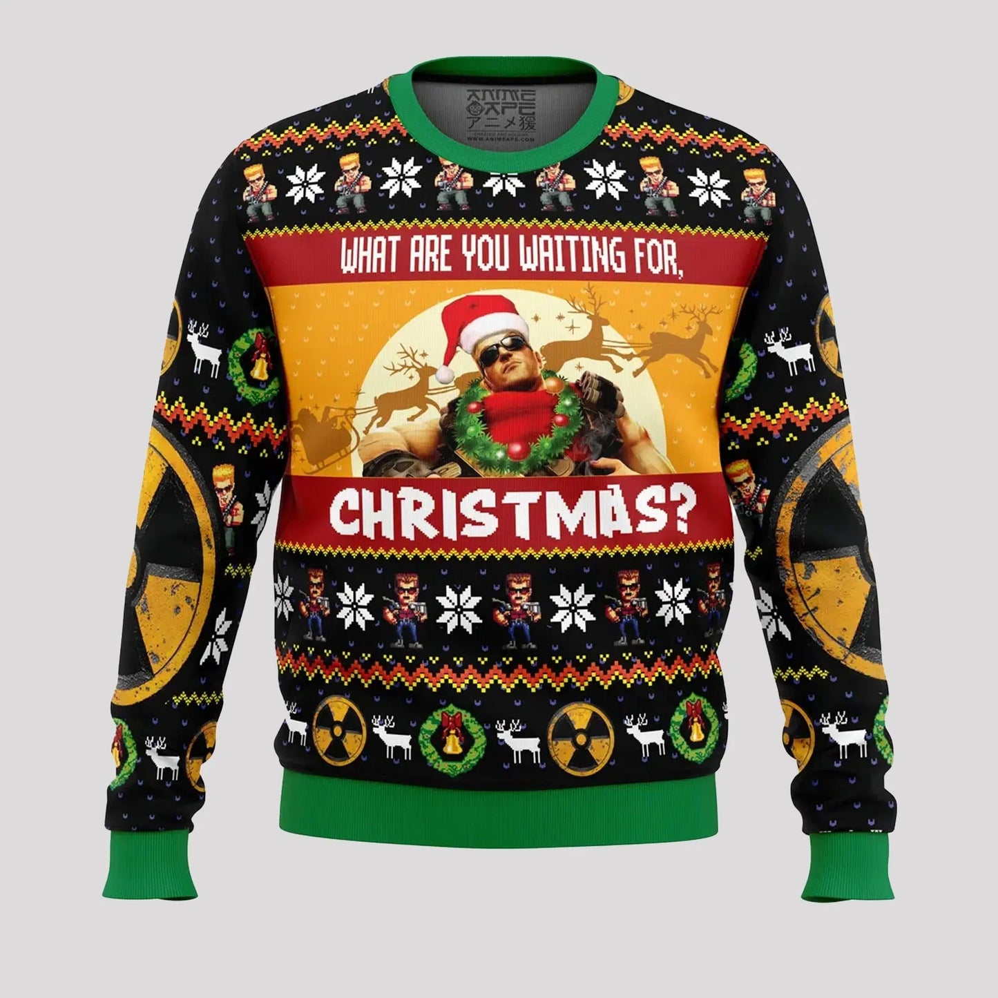 Duke Nukem What Are You Waiting For Christmas Ugly Sweater theclothingtribe