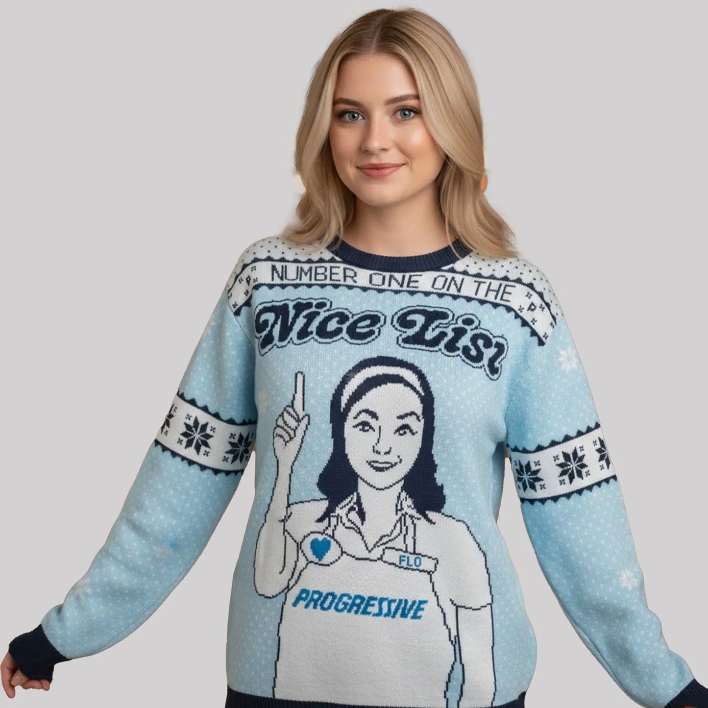 Flo Number One On The Nice List Ugly Sweater theclothingtribe