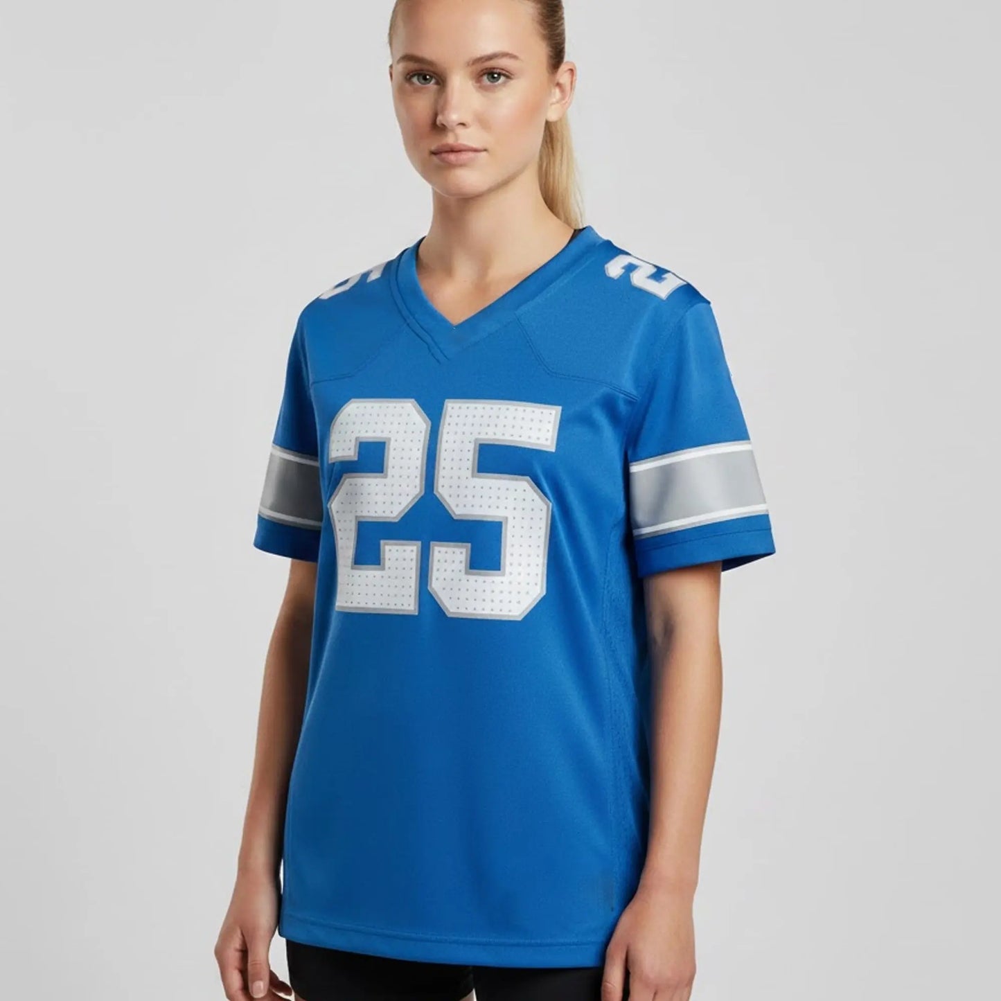 Jessica Vosk Detroit Lions Allan George Blue Jersey theclothingtribe