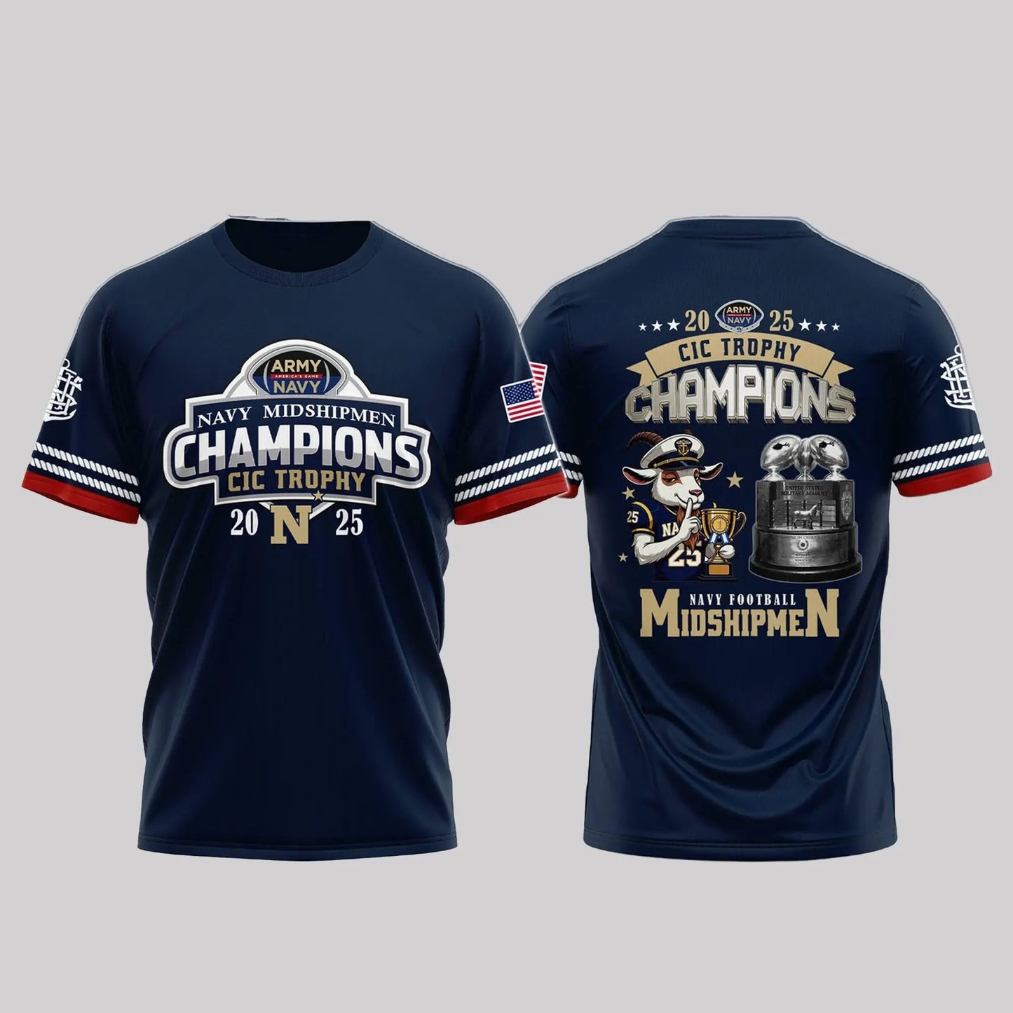 Navy Midshipmen Back To Back CIC Trophy Champions 2025 Hoodie