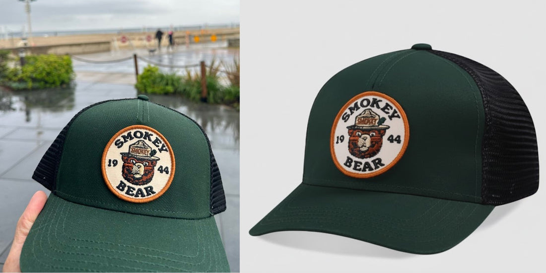 Smokey Bear 1944 Vintage Trucker Hat - Official Licensed Wildfire Awareness Mesh Back Cap