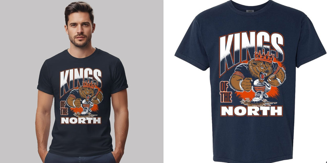 Chicago Bears Kings Of The North Shirt - Vintage Bears Football Fan Apparel - Black Graphic Tee