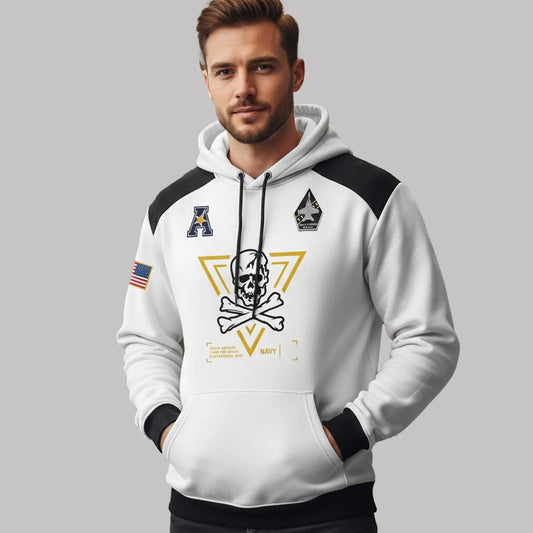 2025 Jolly Rogers Navy Midshipmen Skull Crossbones Hoodie