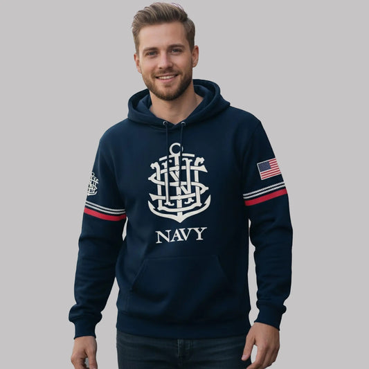 2025 Navy Midshipmen Champions  250th Anniversary Uniform Sideline Hoodie