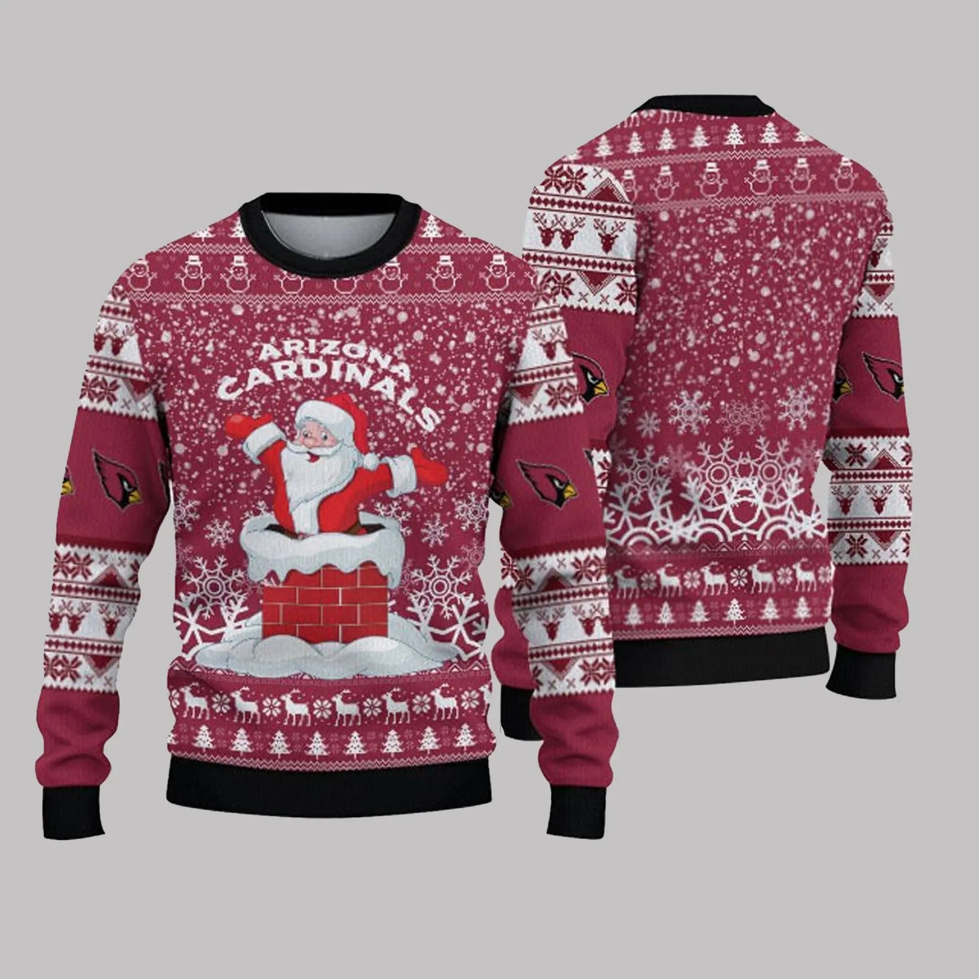 2025 Arizona Cardinals Snow Santa Ugly Sweater theclothingtribe
