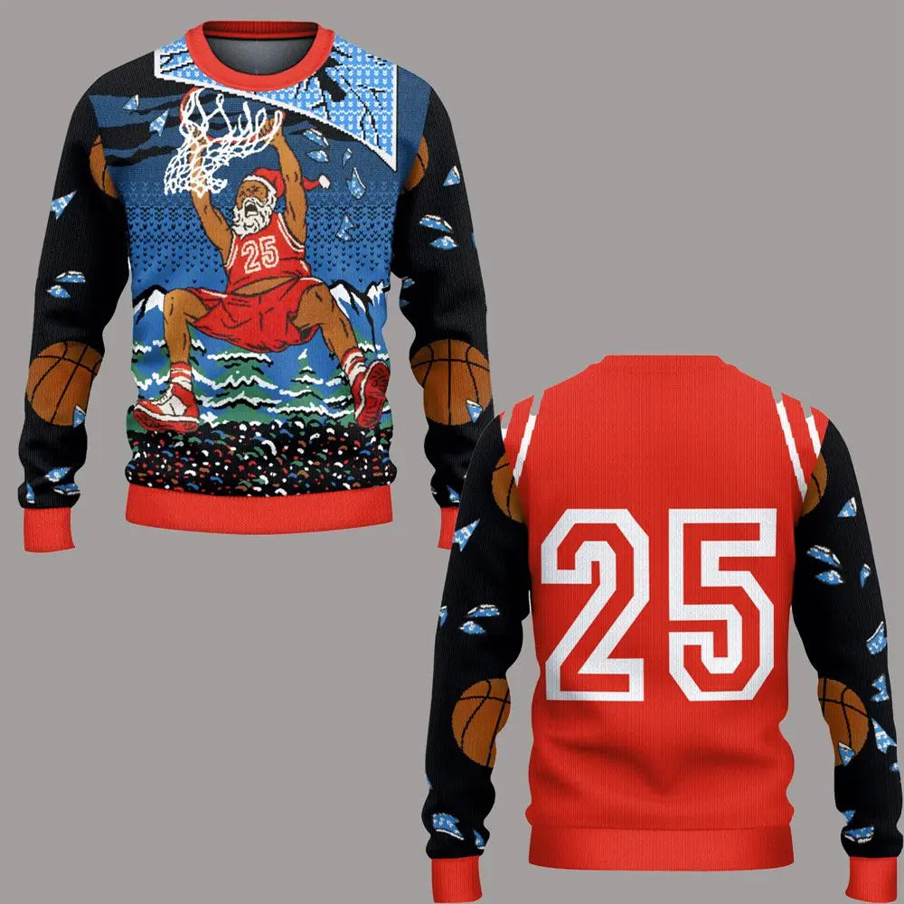 2025 Basketball Santa Ugly Sweater theclothingtribe