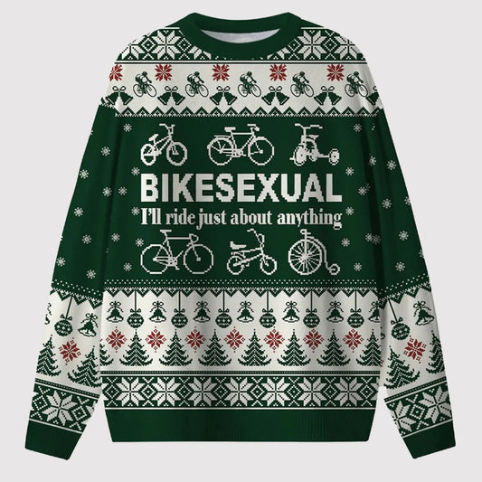2025 Bikesexual I'll Ride Just About Anything Ugly Sweater theclothingtribe