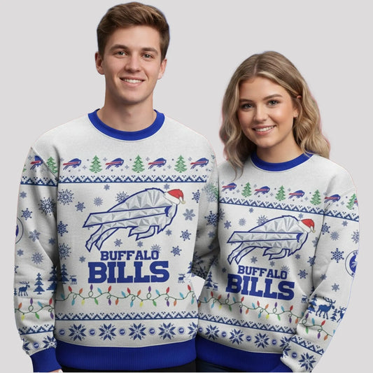 2025 Buffalo Bill Ugly Christmas Sweater   theclothingtribe