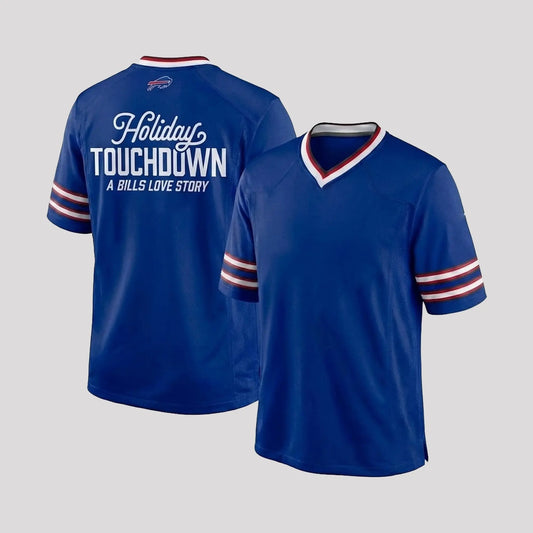 2025 Buffalo Bills Holiday Touchdown A Bills Love Story Jersey theclothingtribe