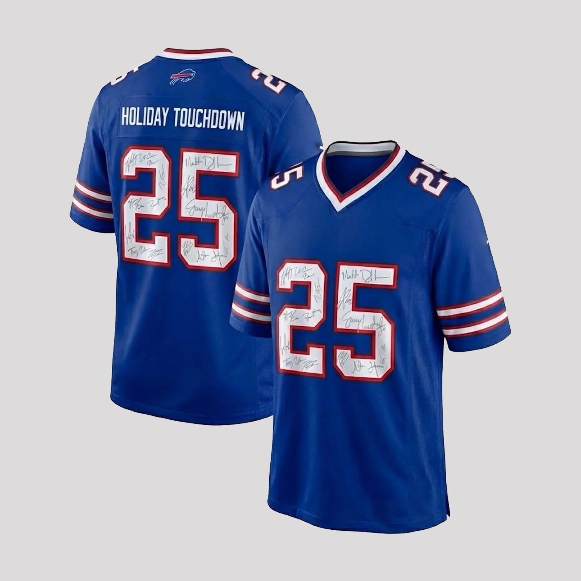 2025 Buffalo Bills Holiday Touchdown LeSean McCoy 25 Signature Jersey theclothingtribe