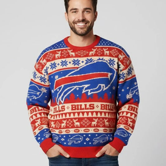 2025 Buffalo Bills Holiday Touchdown Ugly Sweater Christmas theclothingtribe