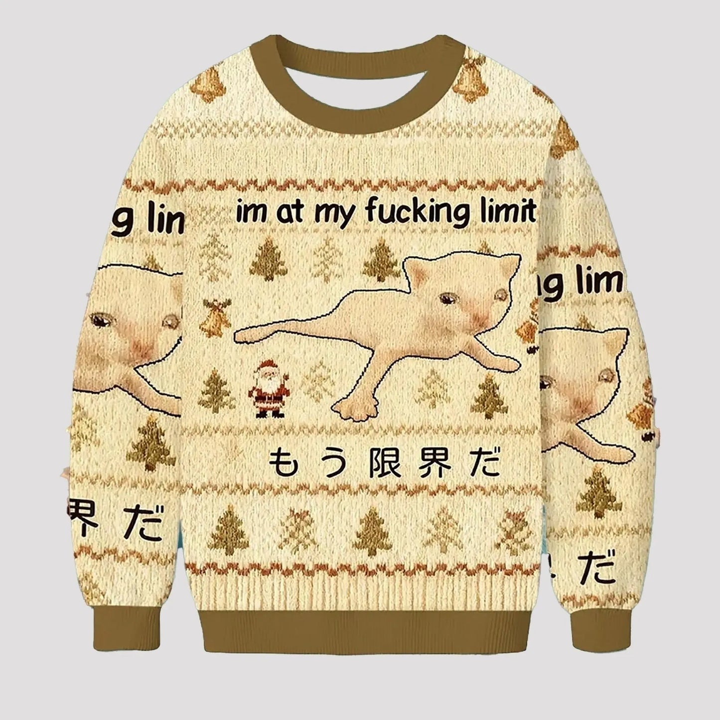 2025 Cat Im At My Fucking Limit Ugly Sweater theclothingtribe