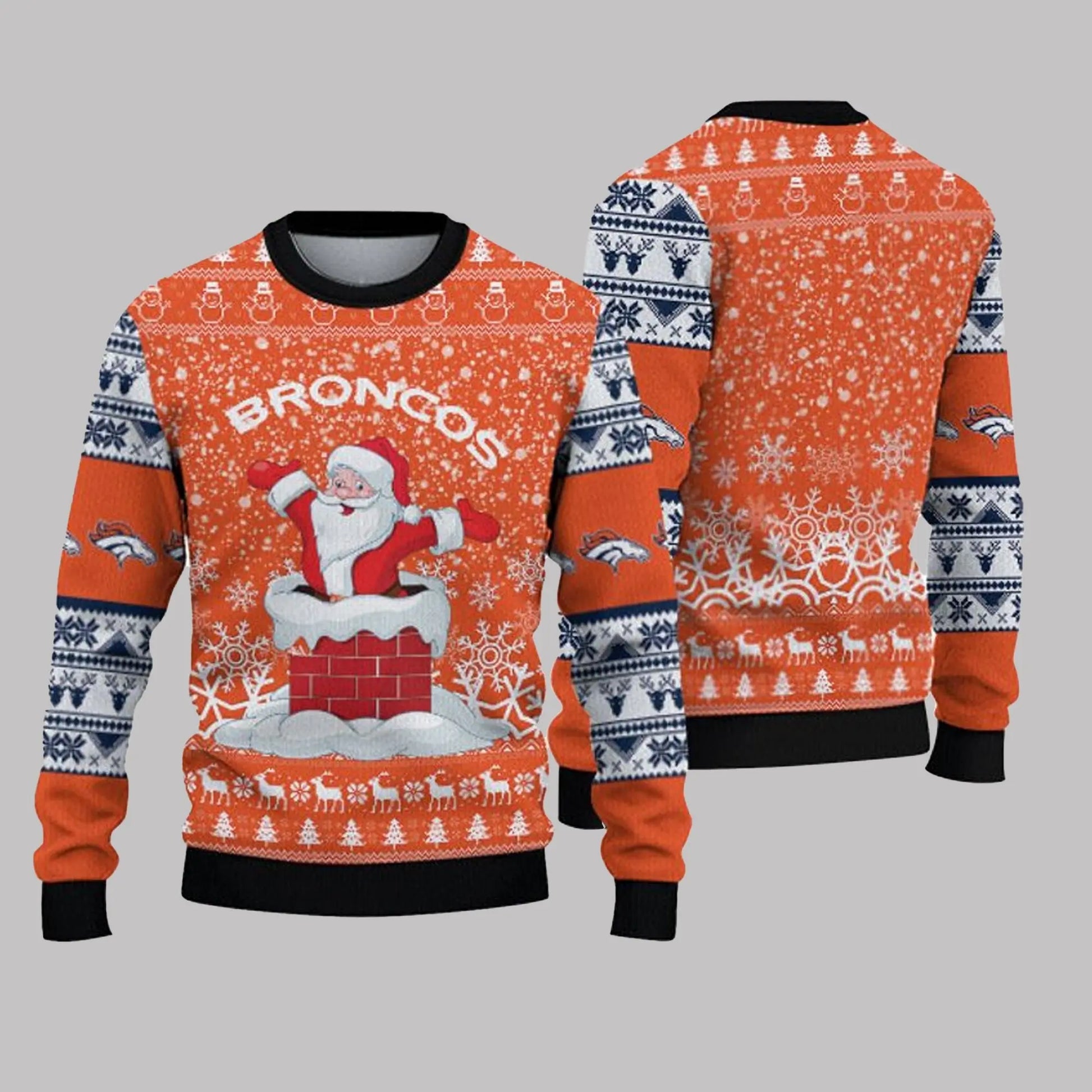 2025 Denver Broncos Snow Santa Ugly Sweater theclothingtribe