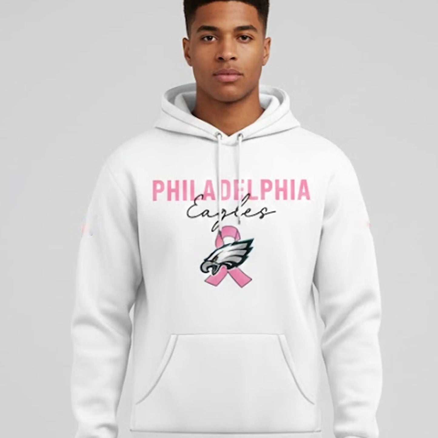 2025 Eagles Football In October We Wear Pink Hoodie theclothingtribe