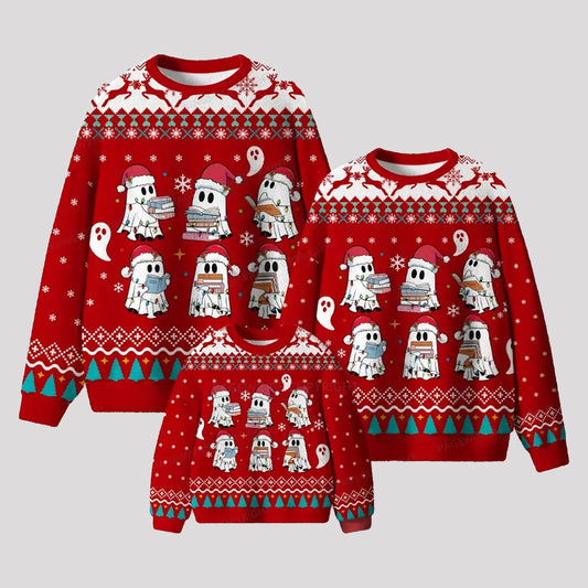 2025 Ghost Reading Ugly Sweater theclothingtribe