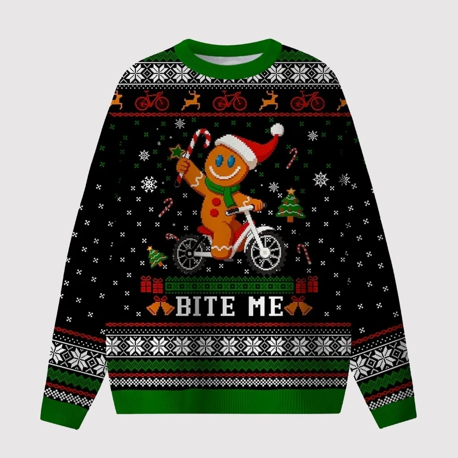 2025 Gingerbread Man Bite Me Ugly Sweater theclothingtribe