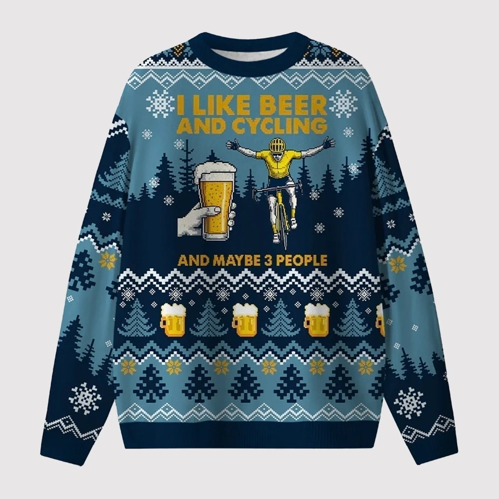 2025 I Like Beer And Cycling Ugly Sweater   theclothingtribe