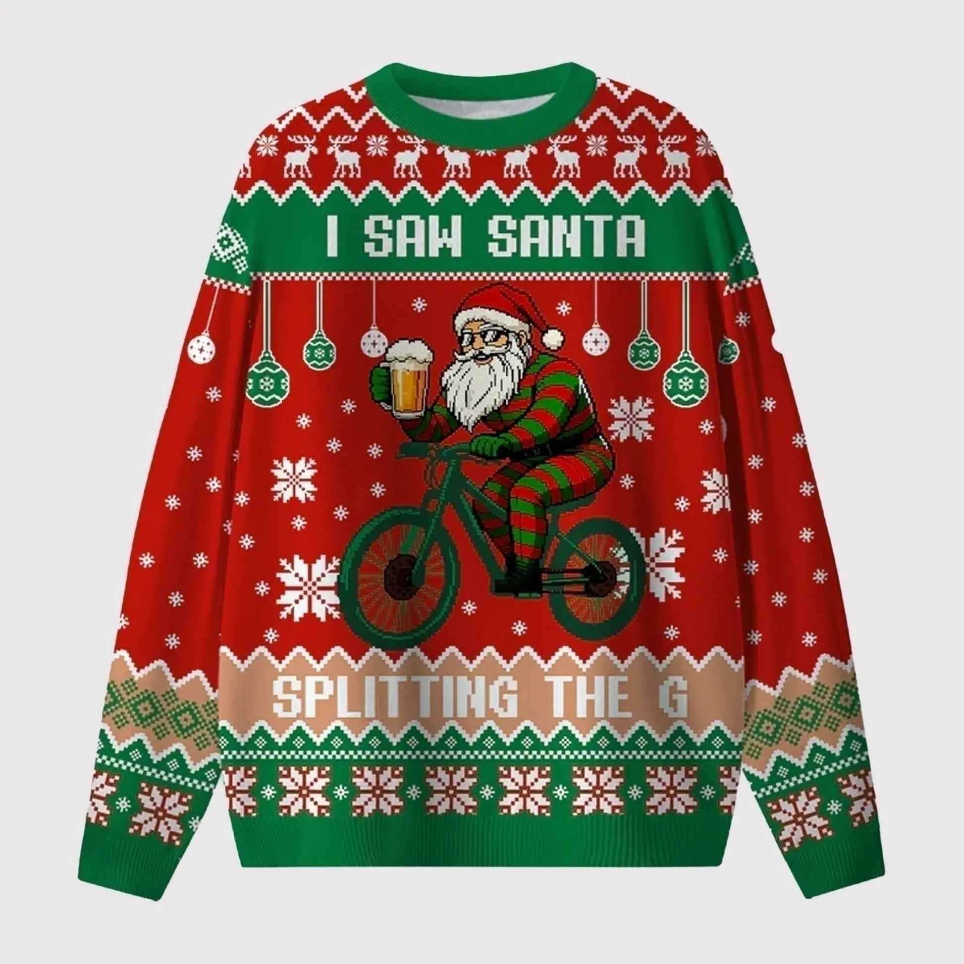 2025 I Saw Santa Splitting The G Ugly Sweater   theclothingtribe