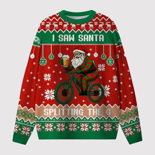 2025 I Saw Santa Splitting The G Ugly Sweater   theclothingtribe