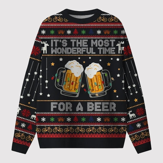 2025 Its The Most Wonderful Time For A Beer Ugly Sweater   theclothingtribe