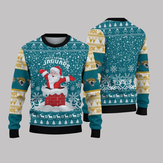 2025 Jacksonville Jaguars Snow Santa Ugly Sweater theclothingtribe