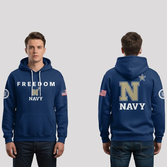 2025 Navy Midshipmen Freedom Hoodie   theclothingtribe