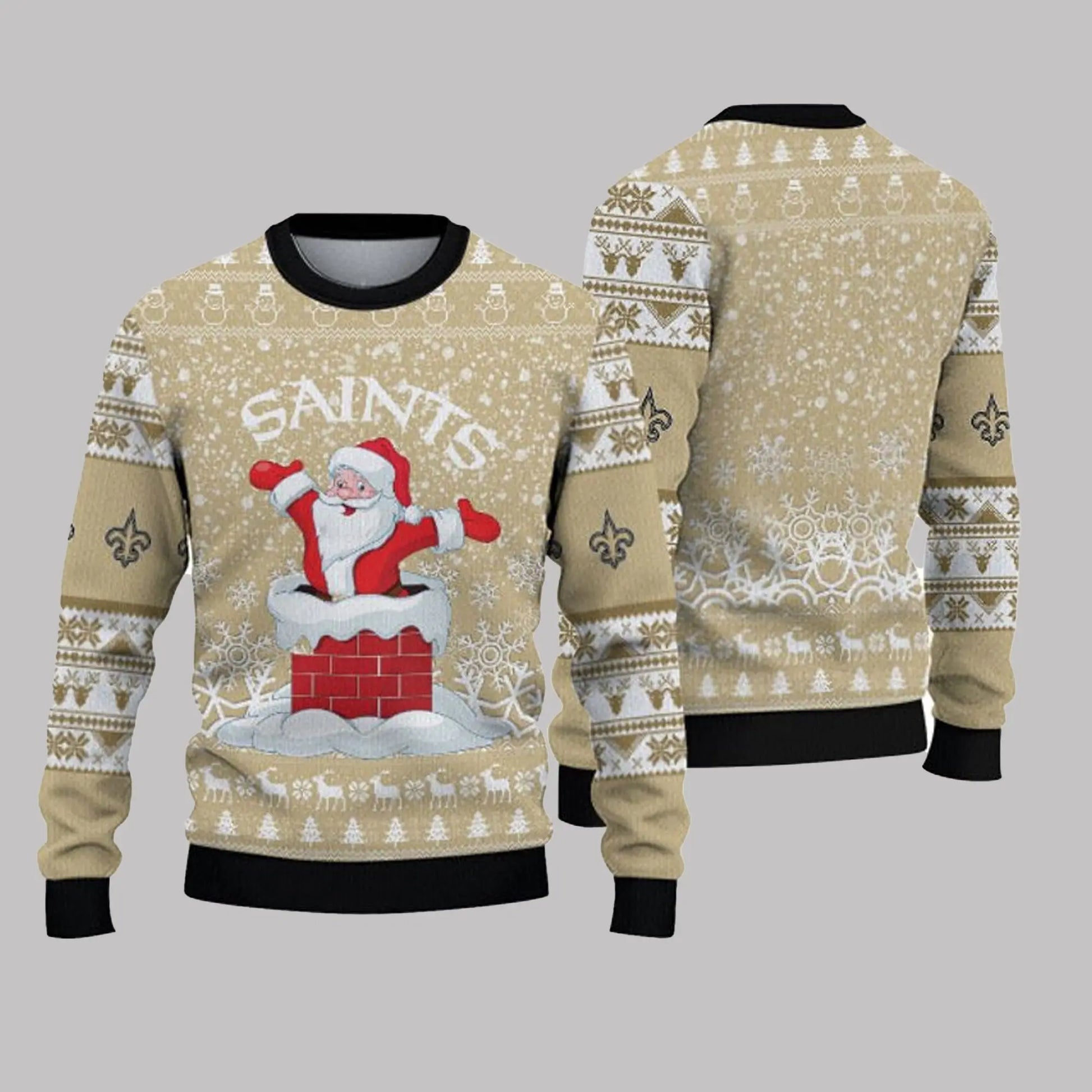 2025 New Orleans Saints Snow Santa Ugly Sweater theclothingtribe