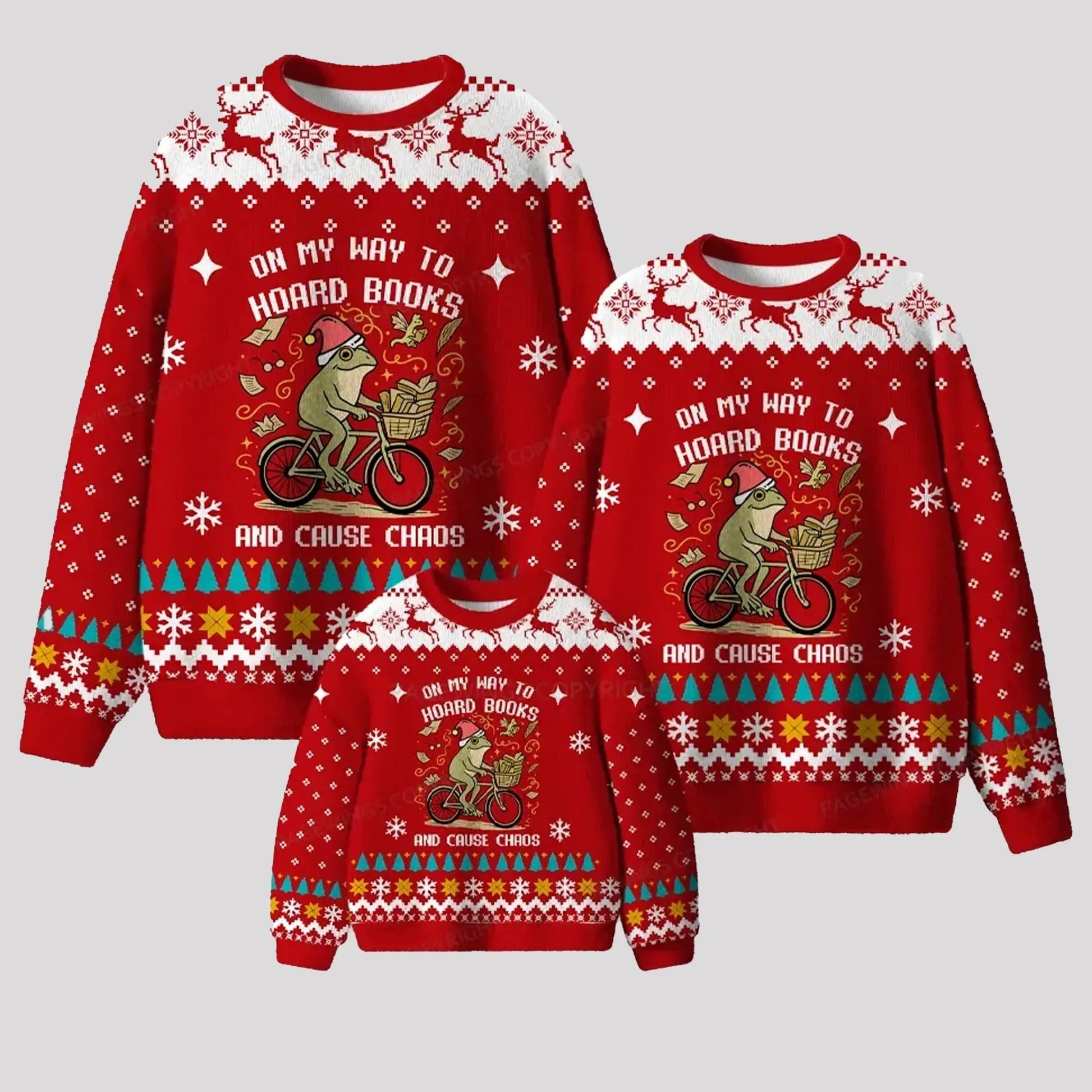 2025 On My Way To Hoard Books And Cause Chaos Ugly Sweater theclothingtribe