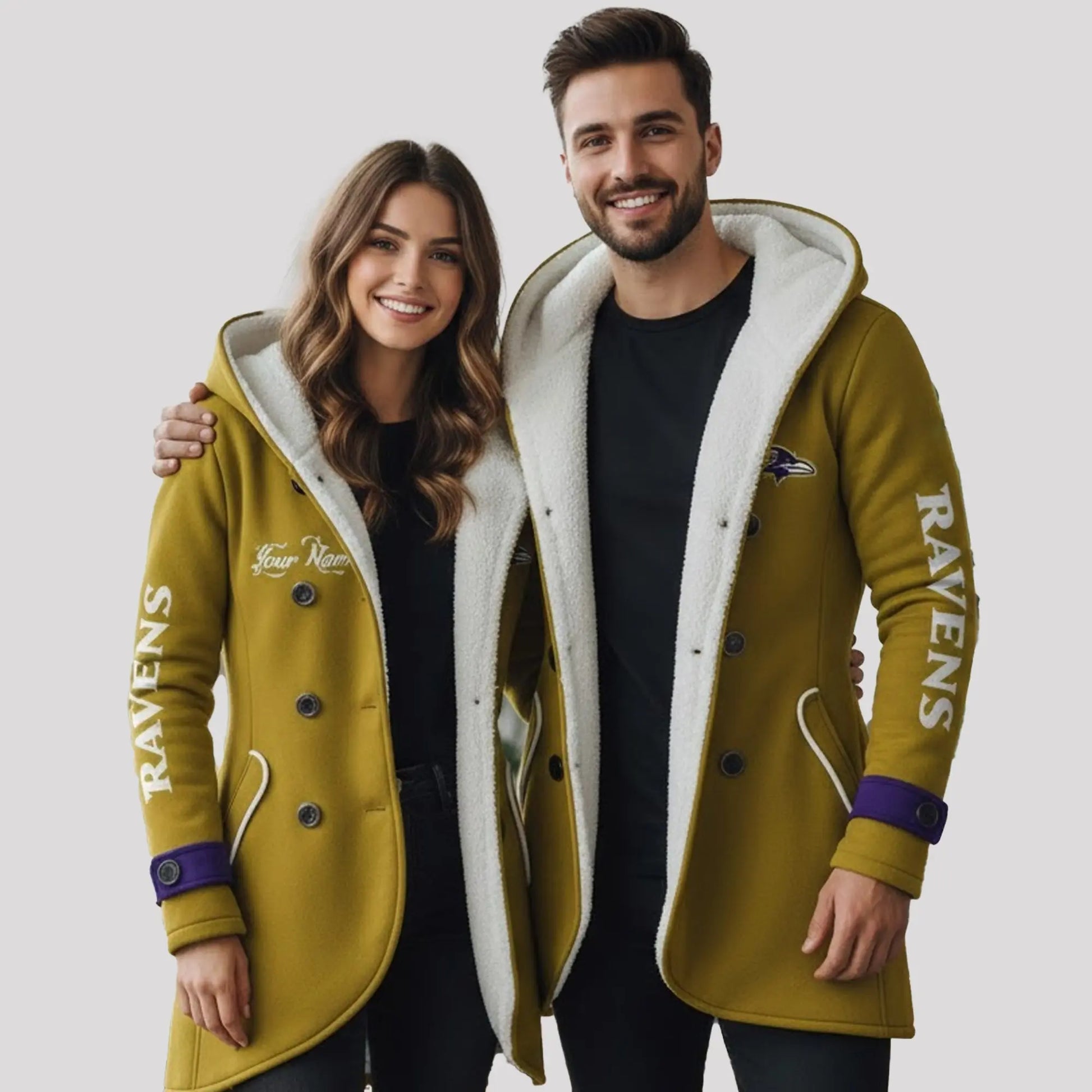 2025 Ravens Long Hooded Fleece Jacket   theclothingtribe