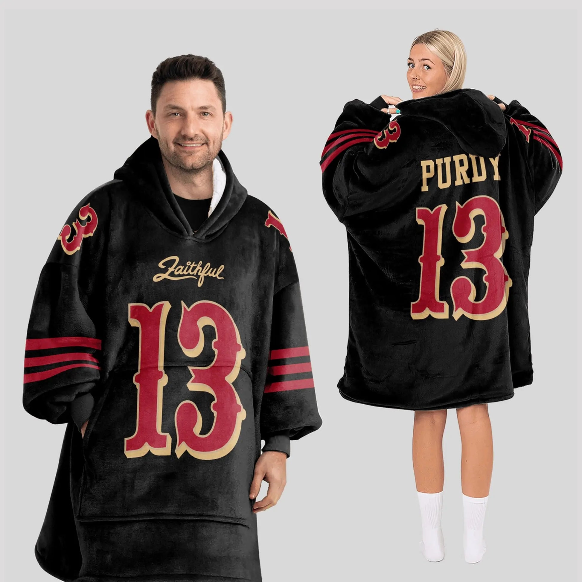 2025 San Francisco Purdy 13 Football Blanket Hoodie theclothingtribe