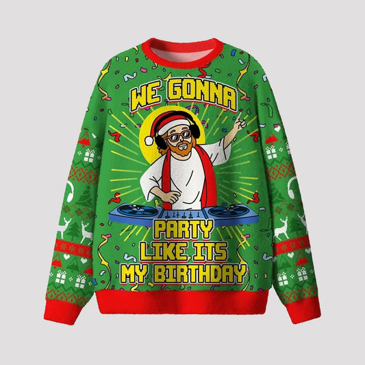 2025 We Gonna Party Like Its My Birthday Ugly Sweater theclothingtribe