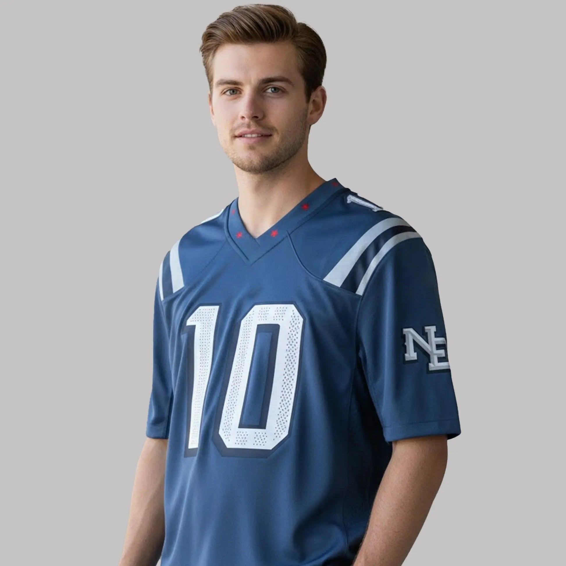 2025 Drake Maye New England Patriots Storm Blue Jersey theclothingtribe