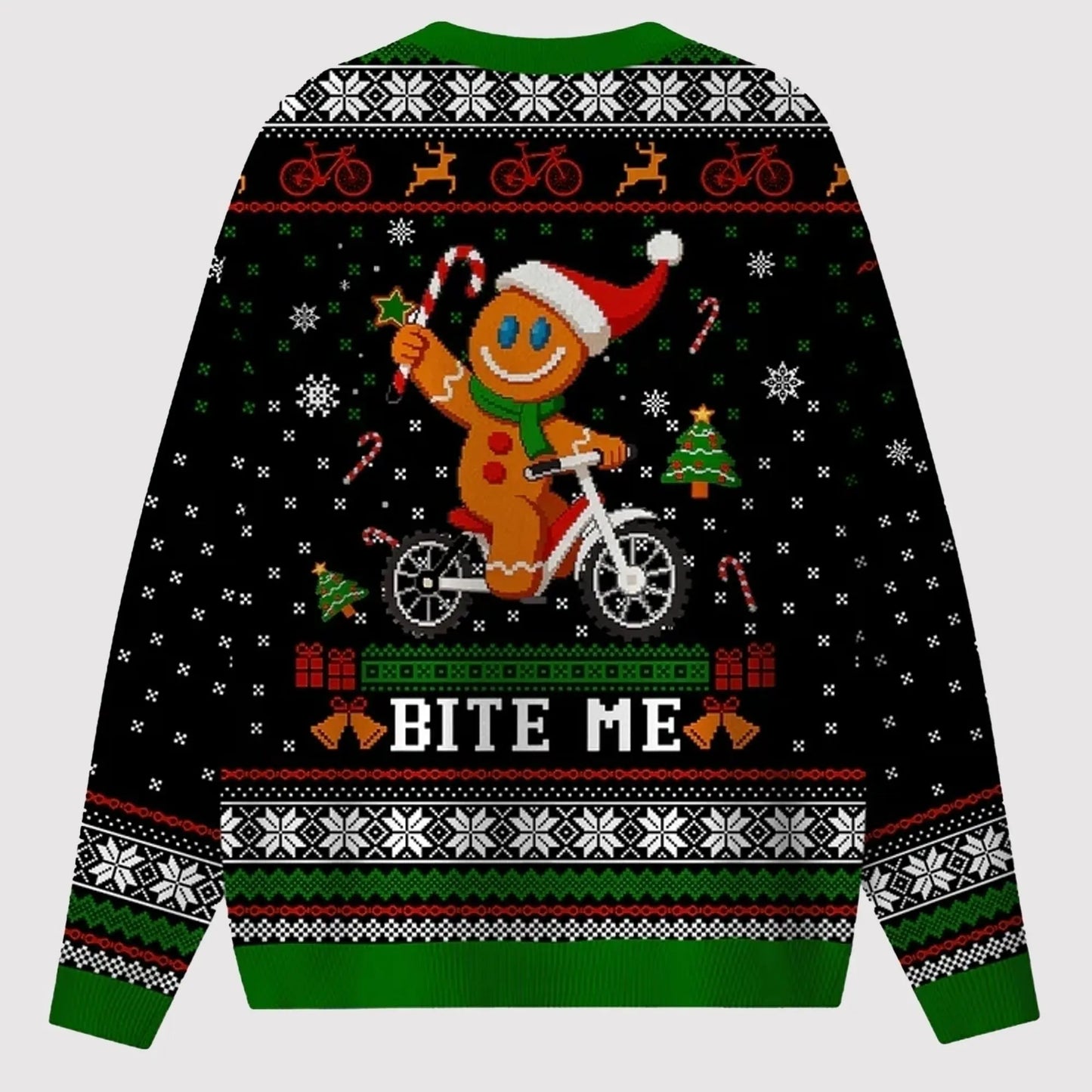 2025 Gingerbread Man Bite Me Ugly Sweater theclothingtribe